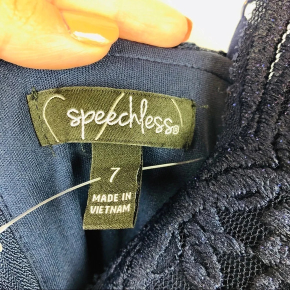 Speechless Glitter Lace Sleeveless Mini Dress - Picture 9 of 14